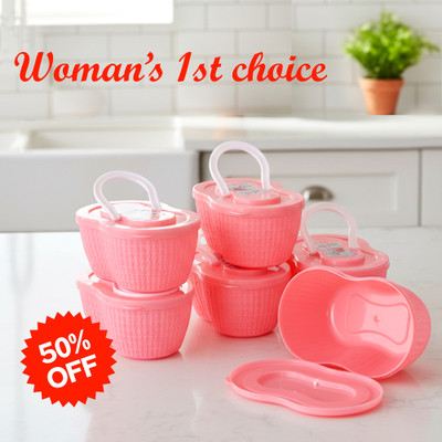 DECENT PLASTICS Plastic Utility Container  - 500 g(Pack of 6, Pink)