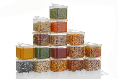 Snowberry Plastic Grocery Container  - 500 ml(Pack of 16, Clear)