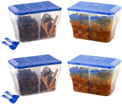 COLOSSAL Plastic Fridge Container  - 2000 ml(Pack of 4, Blue)