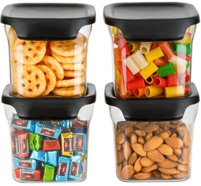 jaytik Plastic Cereal Dispenser  - 1100 ml(Pack of 4, Black)