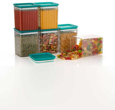 Asthasteel Plastic Grocery Container  - 1100 ml(Pack of 6, Clear)