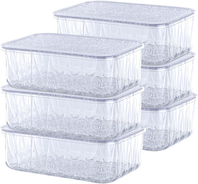 KUBER INDUSTRIES Polypropylene Utility Container  - 4600 ml(Pack of 6, Transparent)