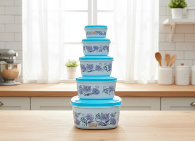 Joyful Plastic Utility Container  - 2000 ml(Pack of 5, Blue)