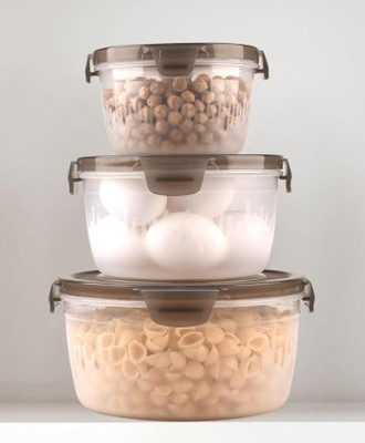 Upstack Plastic Utility Container  - 1200 ml, 800 ml, 300 ml(Pack of 3, White)
