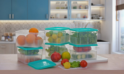 AARVI Plastic Fridge Container  - 2300 ml(Pack of 6, Light Green)