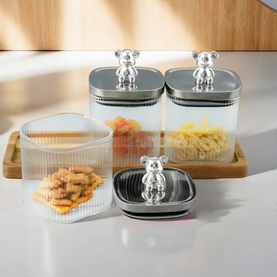 UMAI Glass Utility Container  - 350 ml(Pack of 3, Clear)