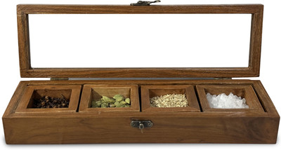 SANDEEP FURNITURES Wooden Grocery Container  - 200 ml(Brown)