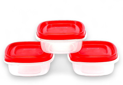 TORIVA Plastic, Polypropylene Utility Container  - 300 ml(Pack of 3, Red)