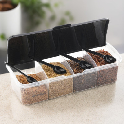 Somnath India Plastic Grocery Container  - 1750 ml(Black)