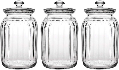 Pure Source India Glass Utility Container  - 350 ml(Pack of 3, Clear)
