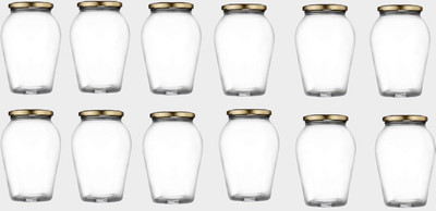 AFAST Glass Grocery Container  - 1000 ml(Pack of 12, Clear)