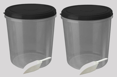 AK HUB Plastic Grocery Container  - 10000 ml(Pack of 2, Black)