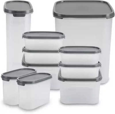 NEELESHWARI Plastic Utility Container  - 500 ml, 1100 ml, 2300 ml, 2700 ml, 5500 ml(Pack of 10, Clear)