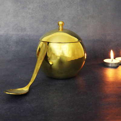Spilbox Brass Utility Container  - 400 ml(Gold)