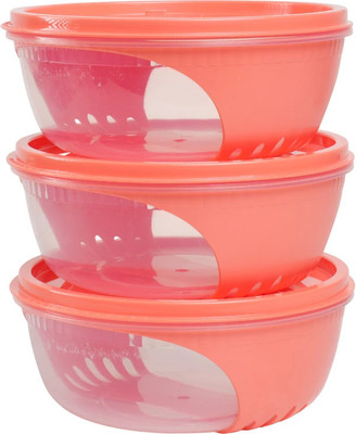 Unica Plastic Utility Container  - 450 ml(Pack of 3, Red)