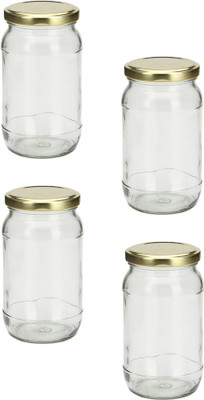 1st Time Glass Utility Container  - 400 ml(Pack of 4, Clear)
