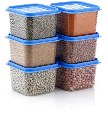 HELOVIA Plastic Grocery Container  - 450 ml(Pack of 6, Blue)