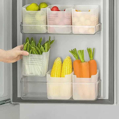 premium mart Plastic Fridge Container  - 1100 ml(Pack of 6, Clear)