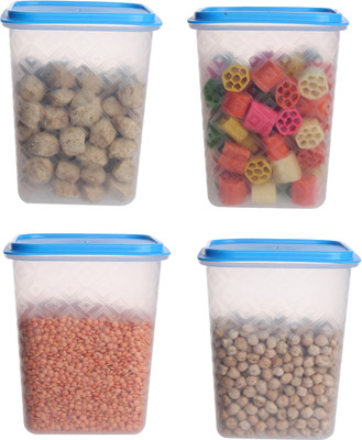Loknath Plastic Grocery Container  - 1000 ml(Pack of 4, Blue)