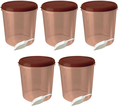 AK HUB Plastic Grocery Container  - 10000(Pack of 5, Brown)