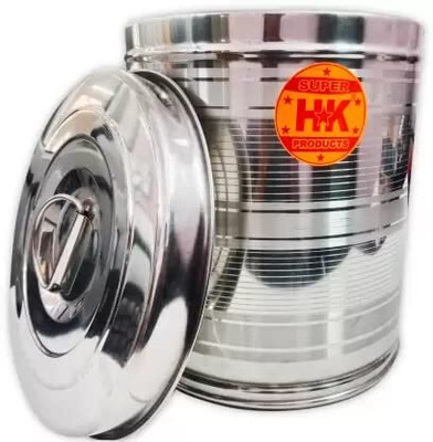 Super HK Steel Grocery Container  - 11 L(Silver)