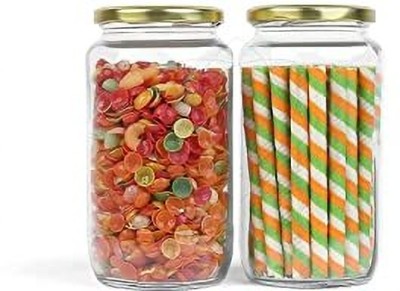 Artifice Glass Pickle Jar  - 1000 ml(Pack of 2, Clear)