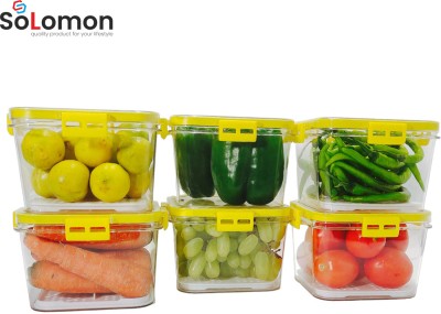 Solomon Plastic Grocery Container  - 1400 ml(Pack of 6, Yellow)