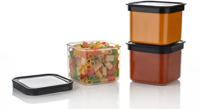 Ecodex Plastic Grocery Container  - 500 ml(Pack of 6, Black)