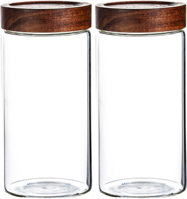 Goodhomes Glass Utility Container  - 1200 ml(Pack of 2, Clear)