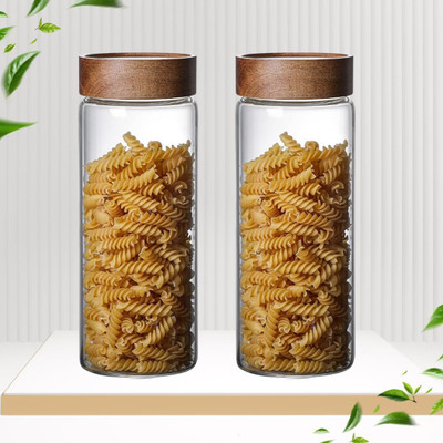 VIBEIN Glass Grocery Container  - 550 ml(Pack of 2, Clear)