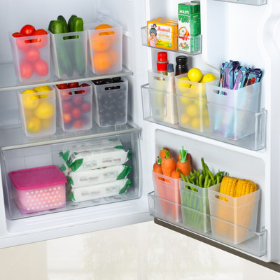FEEDNIX Plastic Fridge Container  - 1100 ml(Pack of 12, Clear)