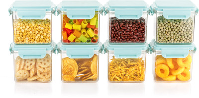 Dominic Plastic Grocery Container  - 450 ml(Pack of 8, Clear)