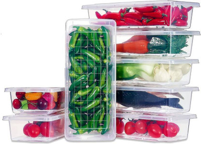 NILHARI Plastic Utility Container  - 1500 ml(Pack of 8, Clear)