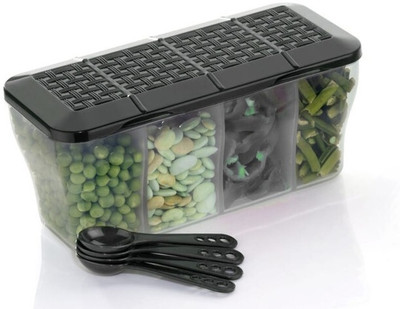 Finner Plastic Grocery Container  - 2000 ml(Black)
