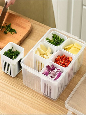 Dipzon villa Plastic Fridge Container  - 2300 ml(White)