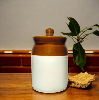 GleamSun Ceramic Pickle Jar  - 1000 ml(Brown)