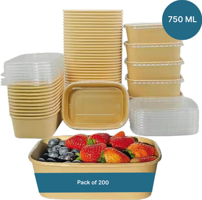Kaagat Paper Utility Container  - 750 ml(Pack of 200, Brown)