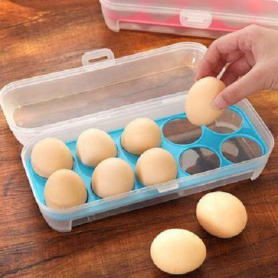 Aadya Shoppings Plastic Egg Container  - 1 dozen(Blue)