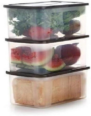 KDZONE Plastic Grocery Container  - 2000 ml(Pack of 3, Clear)