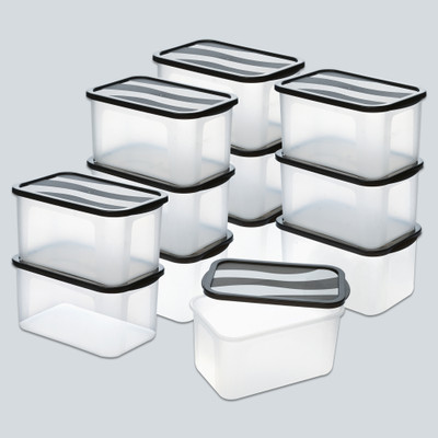 KUBER INDUSTRIES Plastic Utility Container  - 4 L(Pack of 12, Black)