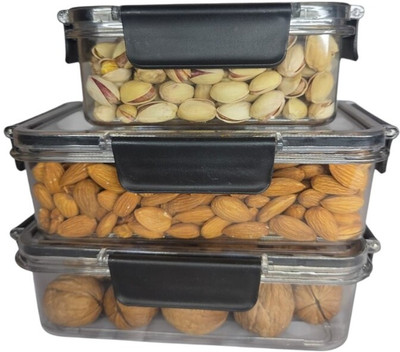 Lakshmi enterprises store Plastic Utility Container  - 800 ml, 800 ml, 500 ml(Pack of 3, Transparent)