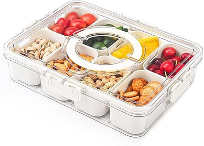 Nabhya Plastic Utility Container  - 300 ml(Pack of 8, White)