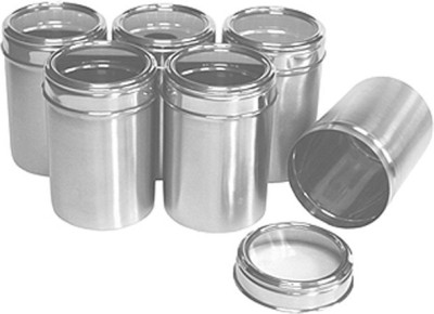Dynore Steel Grocery Container  - 500 ml, 1250 ml, 1500 ml, 950 ml, 2000 ml, 750 ml(Pack of 6, Silver)
