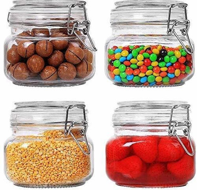 GOOD TO GREAT CREATION Glass Utility Container  - 500 ml(Pack of 4, White)