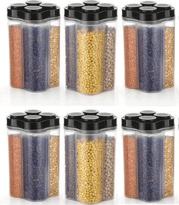 TUWEL Plastic Grocery Container  - 700 ml(Pack of 6, Multicolor)