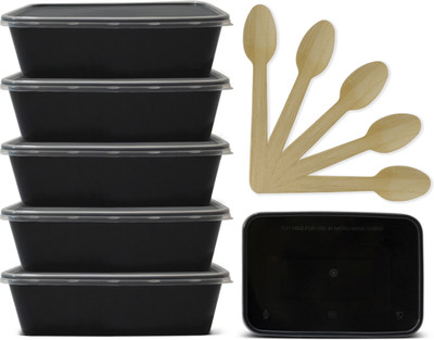 ESTLEN Polypropylene Utility Container  - 650 ml(Pack of 25, Black)