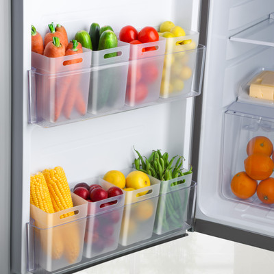 2Mech Plastic Fridge Container  - 1000 ml(Pack of 8, White)
