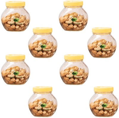 Sand Dune Glass Grocery Container  - 200 ml(Pack of 8, Clear, Yellow)