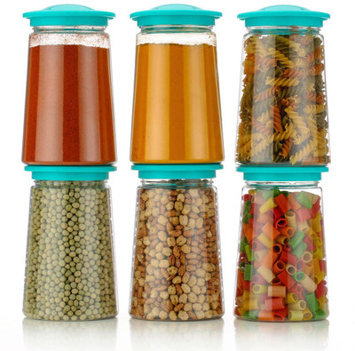Swanoll Plastic Grocery Container  - 1100 ml(Pack of 6, Green)
