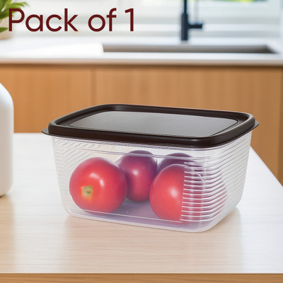 Crackle Plastic Fridge Container  - 1800 ml(Brown)